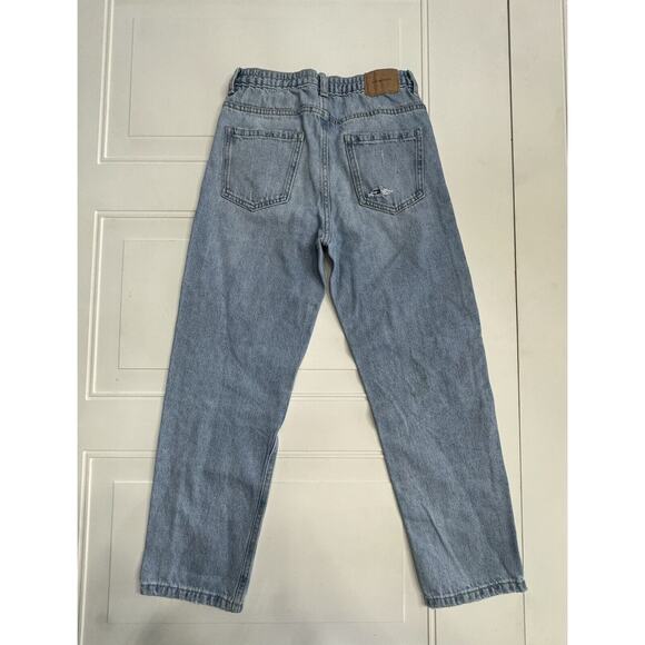 Zara Girls Mom Fit Jeans Size 13-14 Distressed Adjustable Waist - Picture 5 of 7